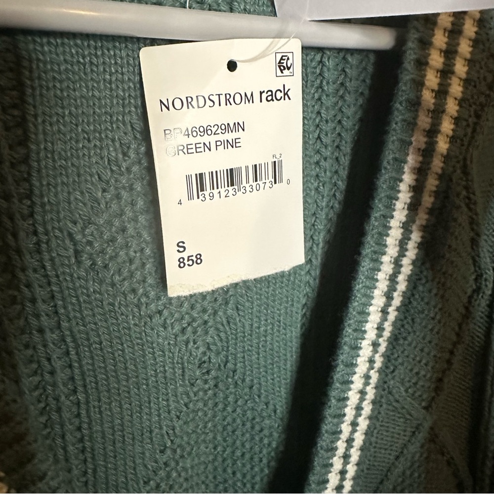 BP Nordstrom Rack Green Sweater Vest Small NEW - Picture 5 of 8